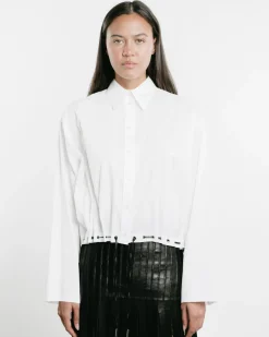 Alix Leather Strip & Lace Skirt