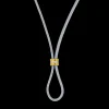 Amani Grey Leather Cord With Diamond Slider Necklace