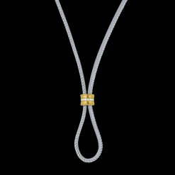 Amani Grey Leather Cord With Diamond Slider Necklace