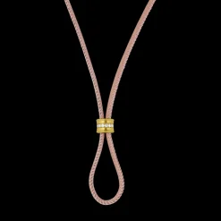 Amani Natural Leather Cord With Diamond Slider Necklace