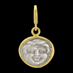 Ancient Silver Medusa Coin Pendant