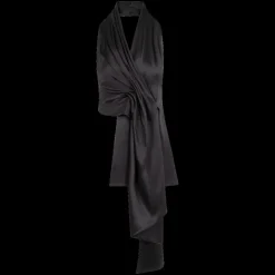 Barbara Satin Asymmetric Halterneck Top