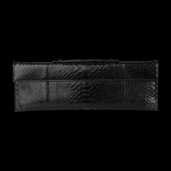 Black Gloss Python Tuxedo Clutch