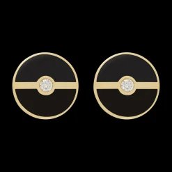 Black Large Discs Earrings