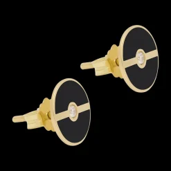 Black Large Discs Earrings