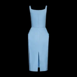 Buttoned Hip Pad Dress