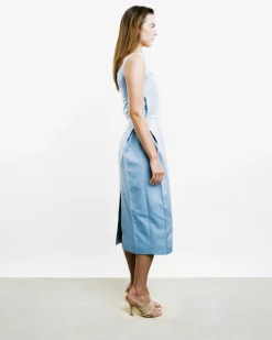 Buttoned Hip Pad Dress