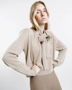 Cashmere Shoulder Pad Cardigan