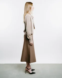 Cashmere Shoulder Pad Cardigan