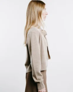 Cashmere Shoulder Pad Cardigan