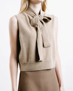 Cashmere Tie Sleeveless Tank