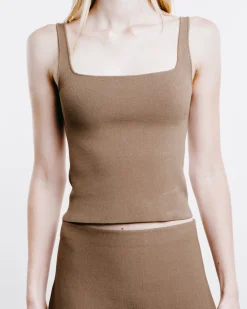 Crêpe Knit Square Camisole