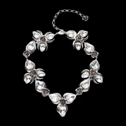 Crystal Flower Stud Necklace