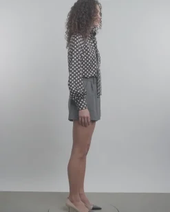 Dots Long-Sleeve Bow-Tie Shirt