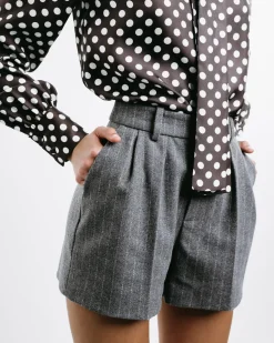 Dots Long-Sleeve Bow-Tie Shirt
