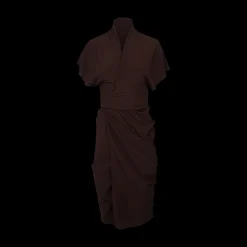 Draped Wrap Midi Dress