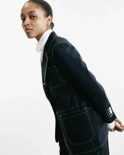 Elongated Patch Pocket Jacket