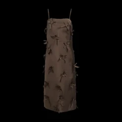 Embroidered Bows Midi Dress