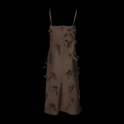 Embroidered Bows Midi Dress