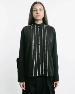Embroidered Striped Shirt