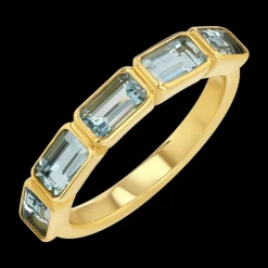 Emerald-Cut Aquamarine Bezel Ring