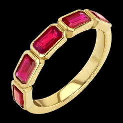 Emerald-Cut Ruby Bezel Ring