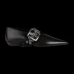 Eyelet-Embellished Mary Jane Ballet Flats