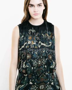 Floral Gathered & Pleated Dress