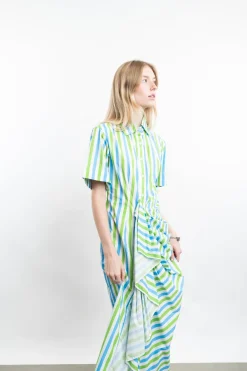Gathered Ruffle Shirtdress