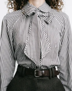 Gingham Bow-Tie Shirt