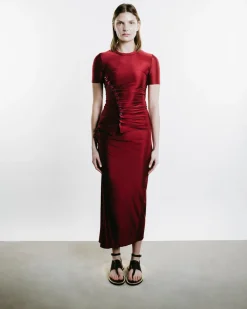 Haut Short-Sleeve Snap Ruched Top