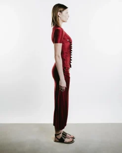 Haut Short-Sleeve Snap Ruched Top