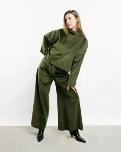 High-Waisted Corduroy Pants