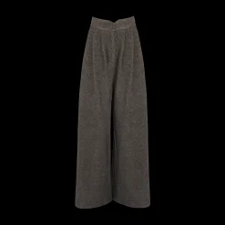 High-Waisted Herringbone Pants