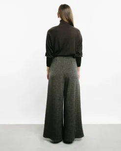 High-Waisted Herringbone Pants