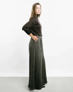 High-Waisted Herringbone Pants