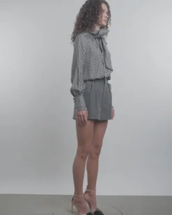 Houndstooth Bow-Tie Shirt