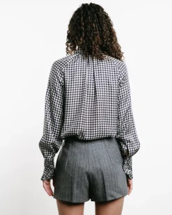 Houndstooth Bow-Tie Shirt