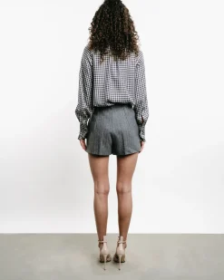 Houndstooth Bow-Tie Shirt