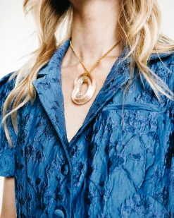 18K Gold Vermeil Crystal Pendant