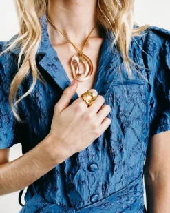 18K Gold Vermeil Crystal Pendant