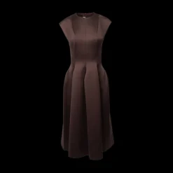 Knee-Length Paneled Satin Dress