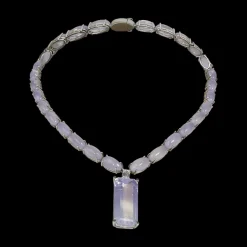 Lavender Waterfall Quartz & Diamond Necklace