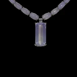 Lavender Waterfall Quartz & Diamond Necklace