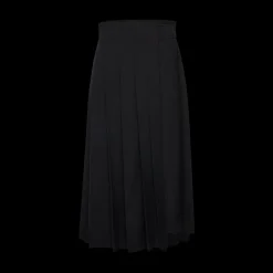 Long Pleated Wrap Skirt