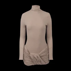 Long-Sleeved Hip Minidress