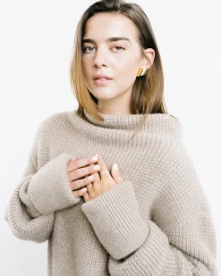 Mock-Neck Kimono Sweater