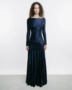 Paneled Jersey Maxi Dress