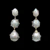Pearl Trio Spike Earrings