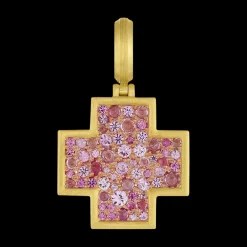 Pink Sapphire Pavé Cross Pendant